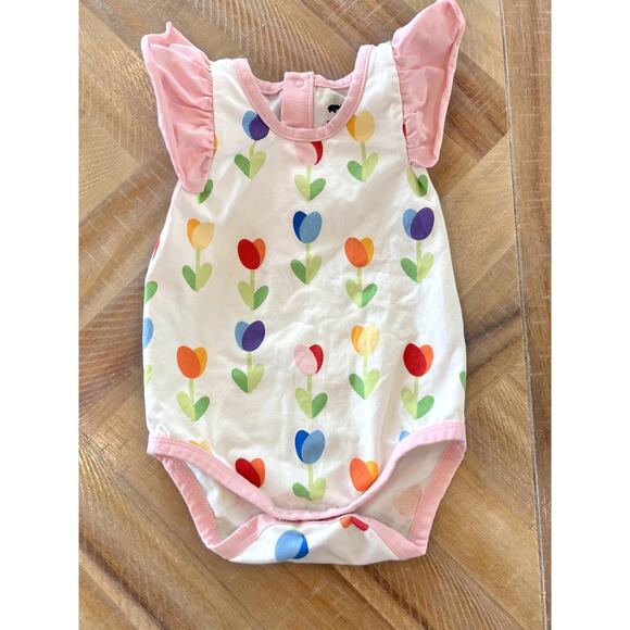 Monica + Andy Baby 1pc Rainbow Tulips Outfit Girls Size 9-12 months - Picture 1 of 5